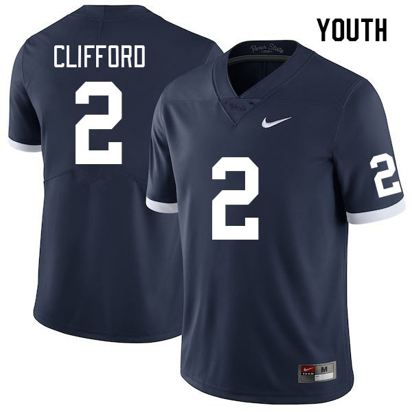 Youth #2 Liam Clifford Penn State Nittany Lions College Football Jerseys Stitched Sale-Retro